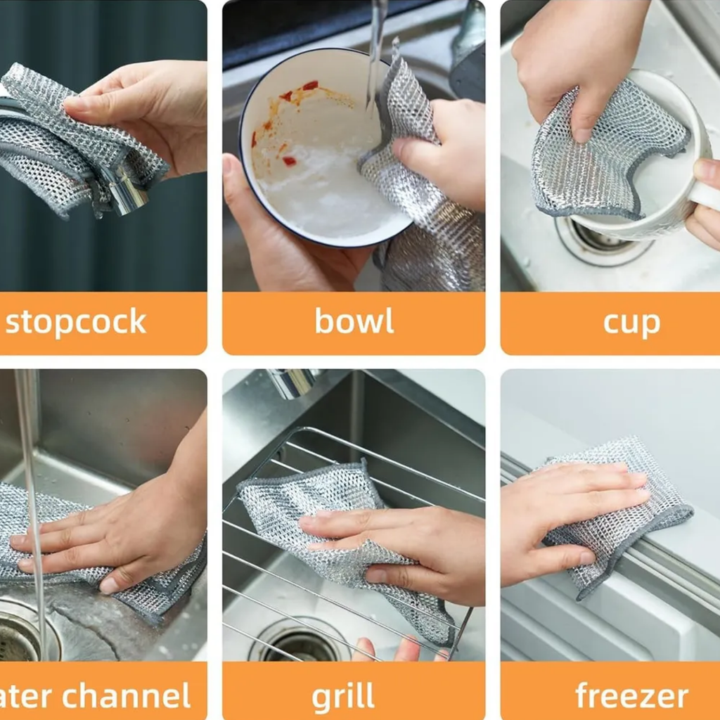 Paños Metálicos Multiuso de Limpieza 5Pc